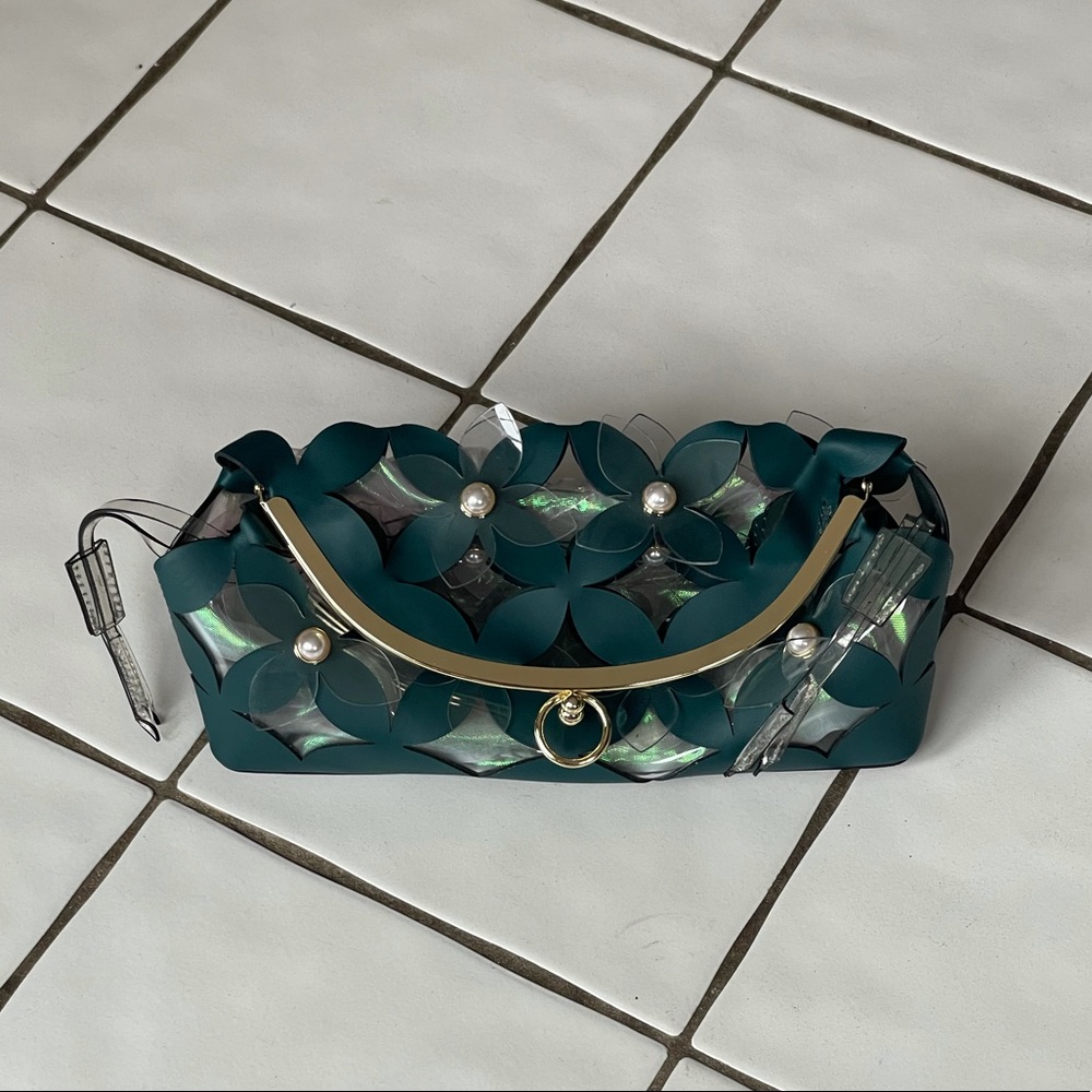 NWOT ZAC Zac Posen Floral Bouquet Clutch - Picture 6 of 8